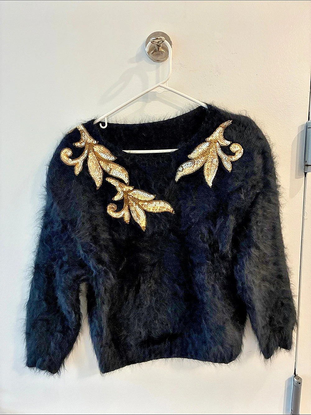 Women’s Black Angola Embellished Sweater